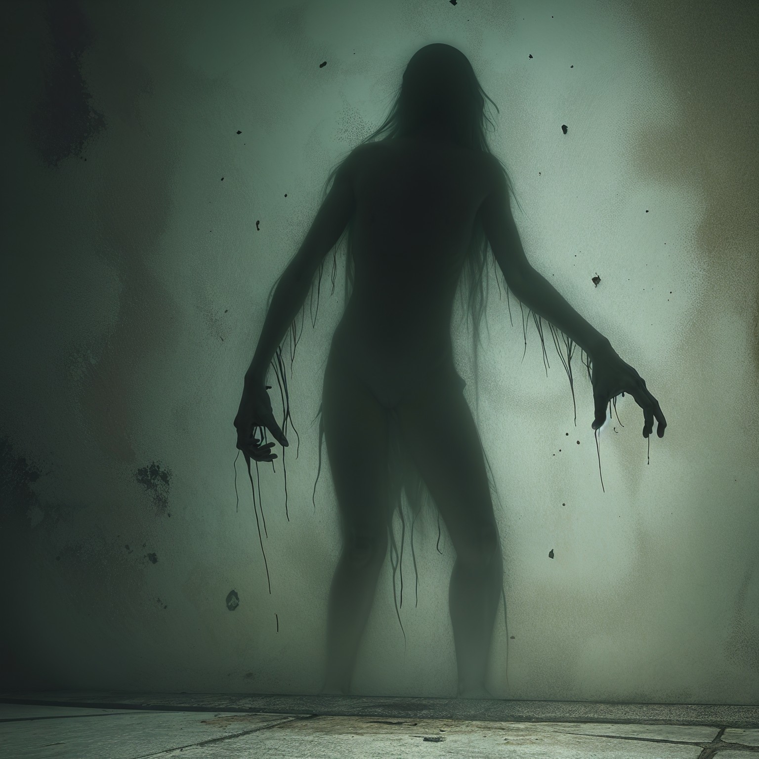 Eerie Silhouette Against Misty Backdrop with Tension
