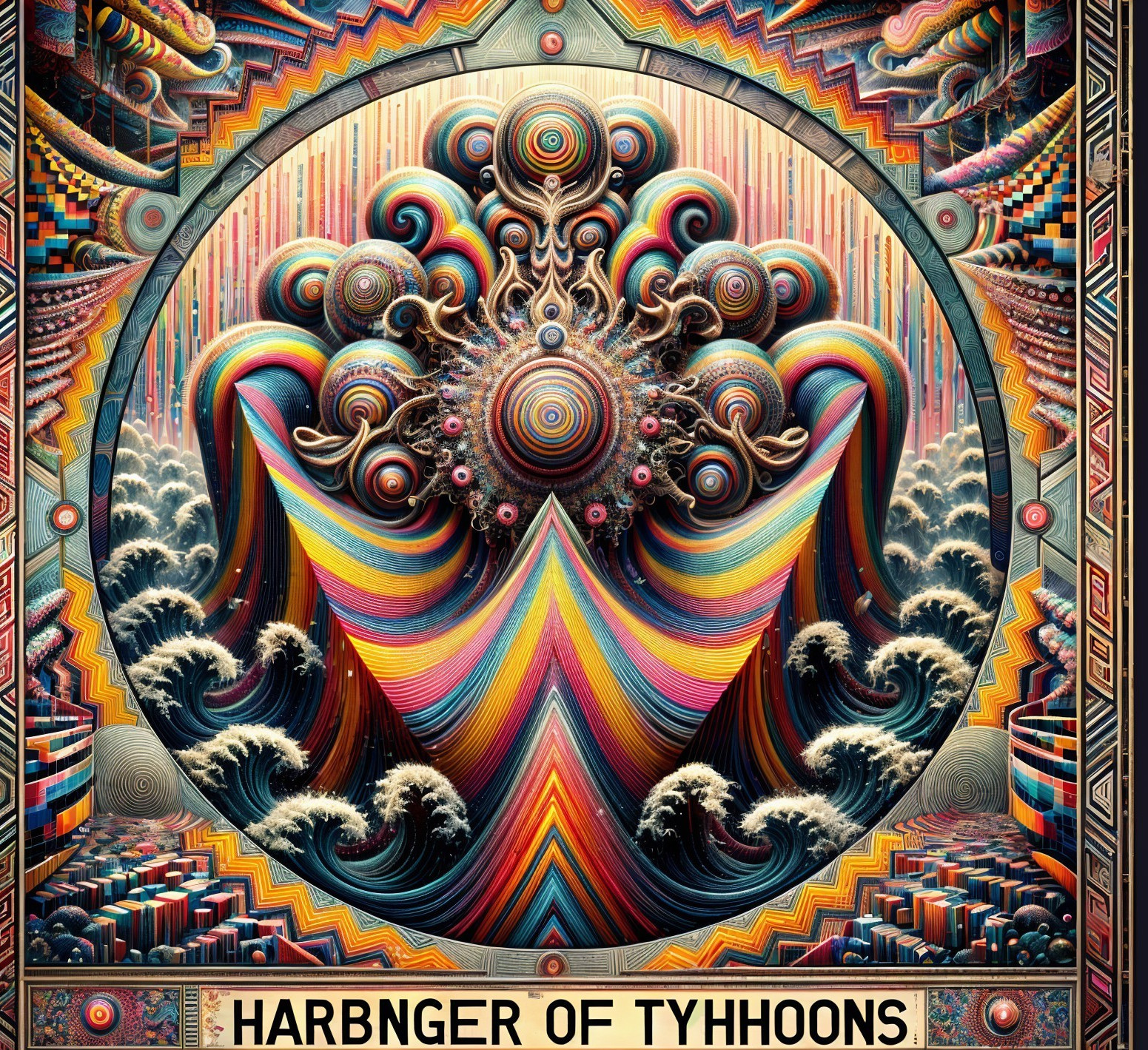 Vibrant Abstract Artwork with Swirling Colorful Patterns