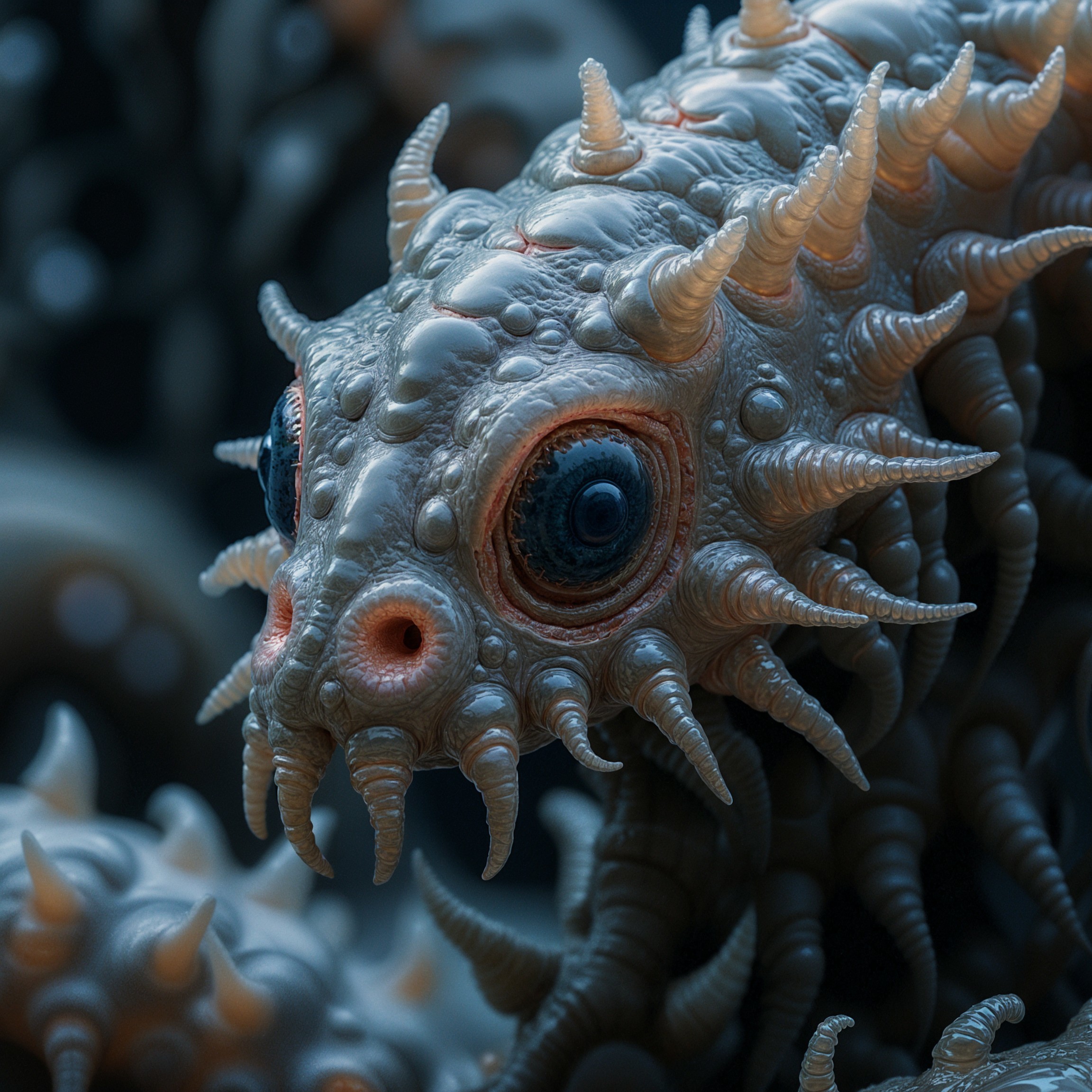Close-up of a fantastical textured sea creature