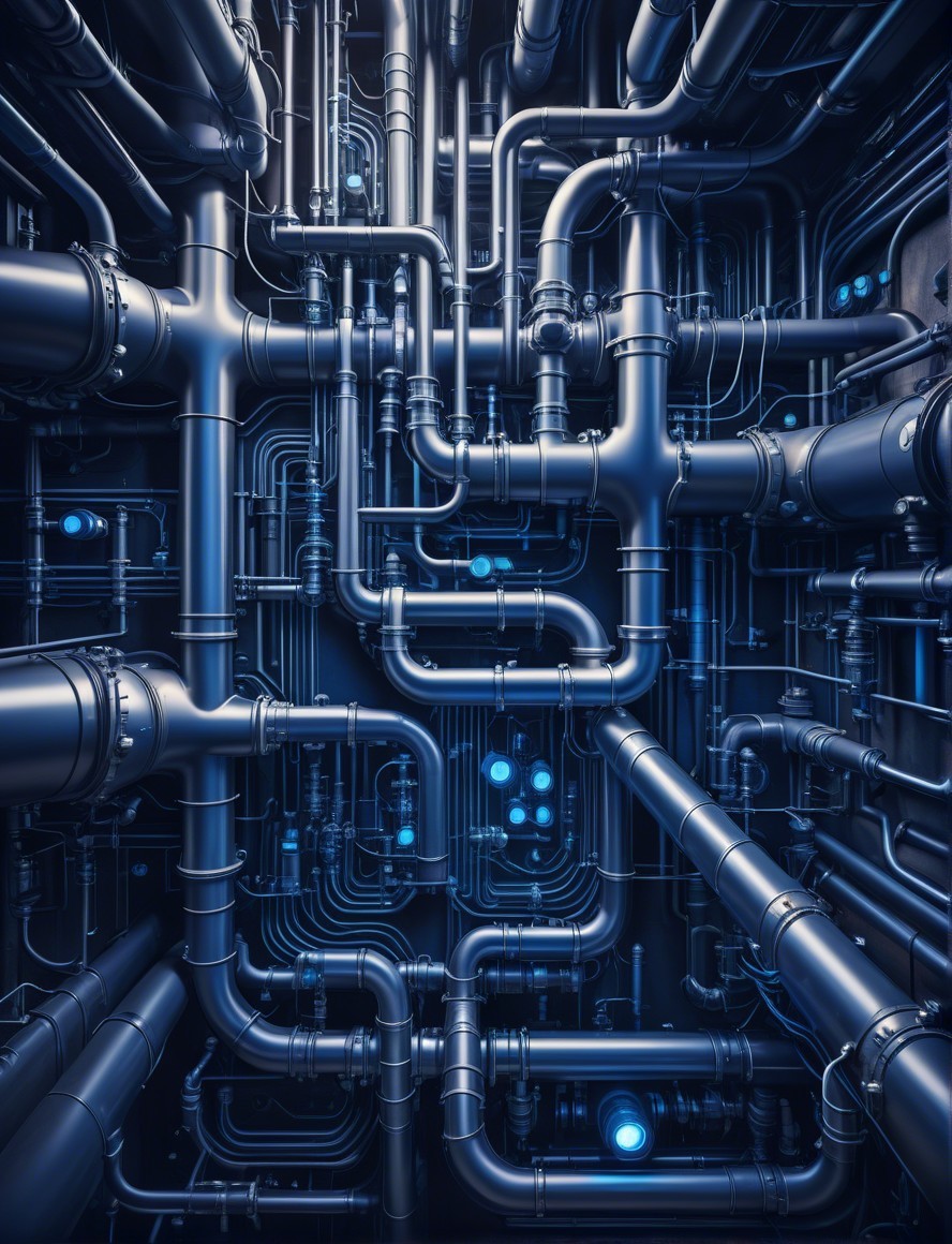 Complex Network of Metallic Pipes in Industrial Space