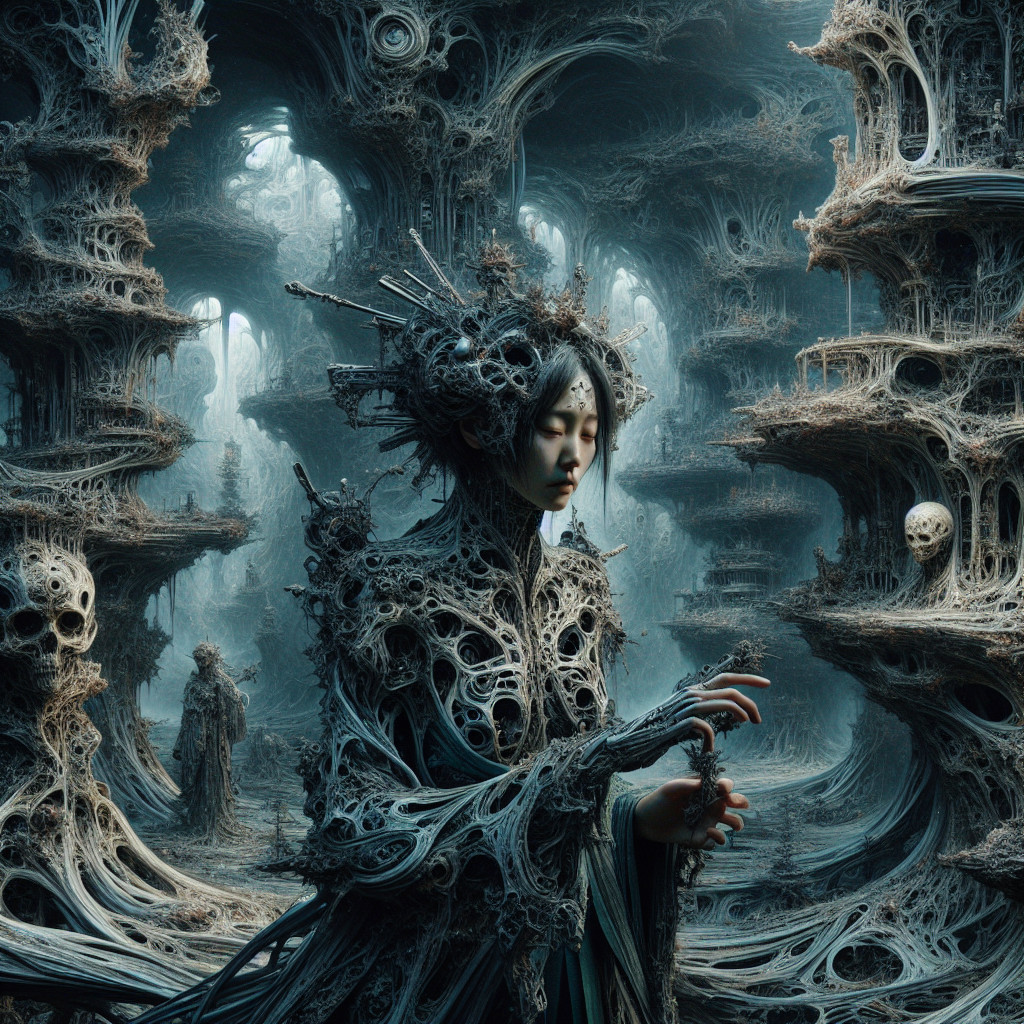 Surreal Landscape with Abstract Organic Structures