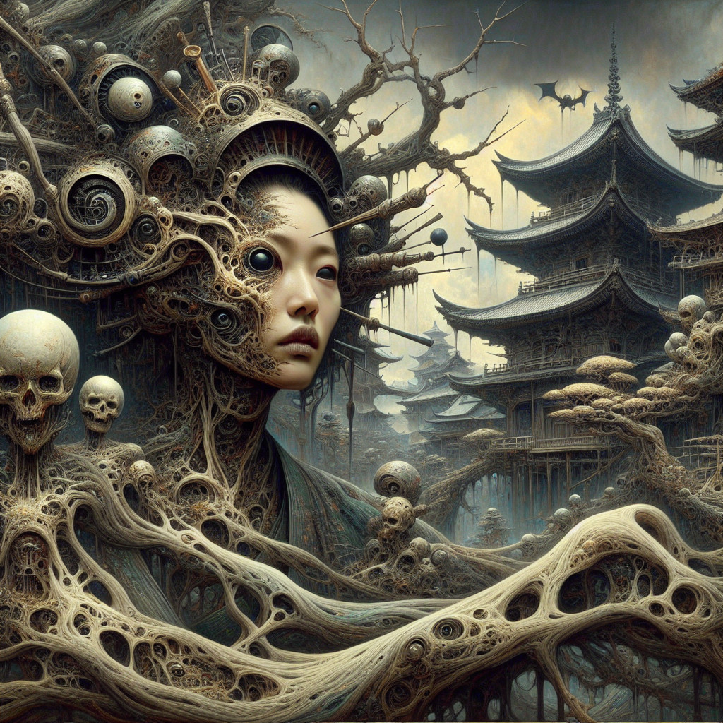 Surreal Fusion of Organic and Architectural Elements