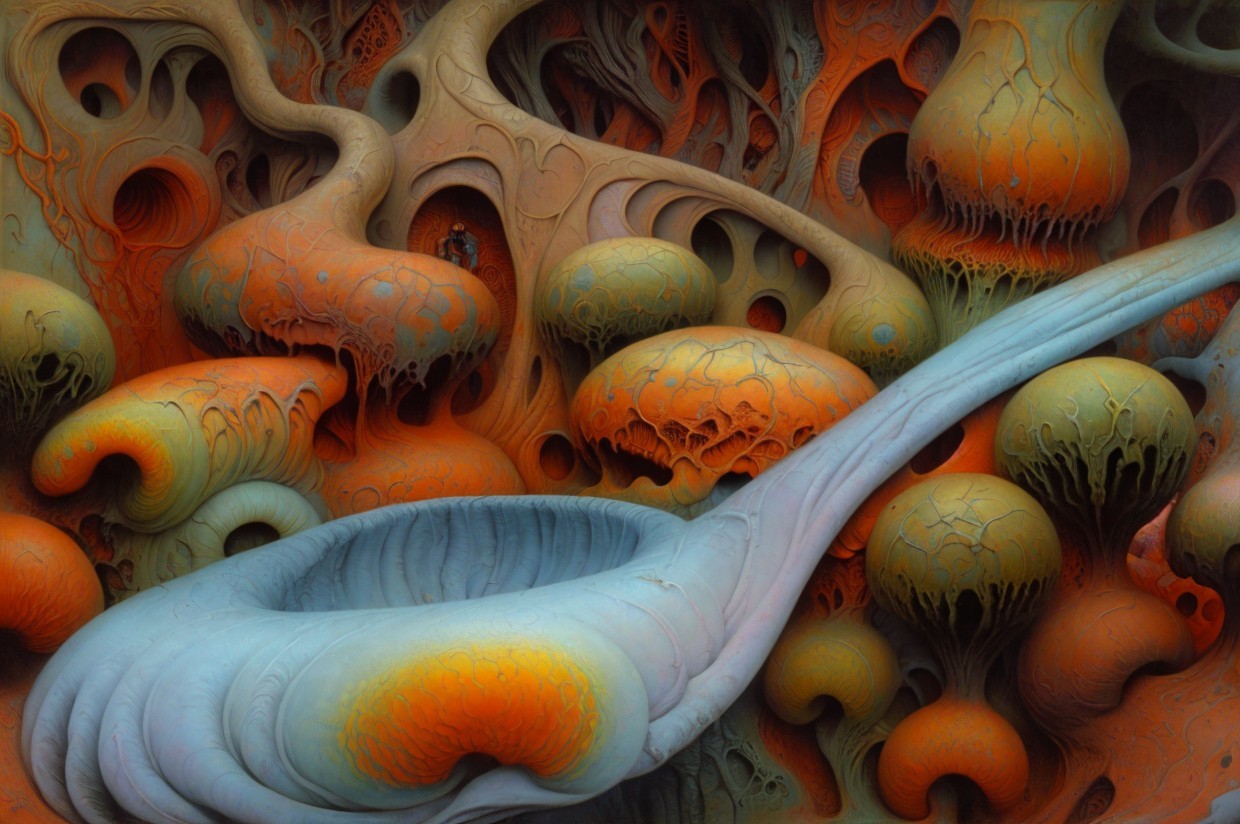 Abstract Organic Landscape with Bulbous Shapes