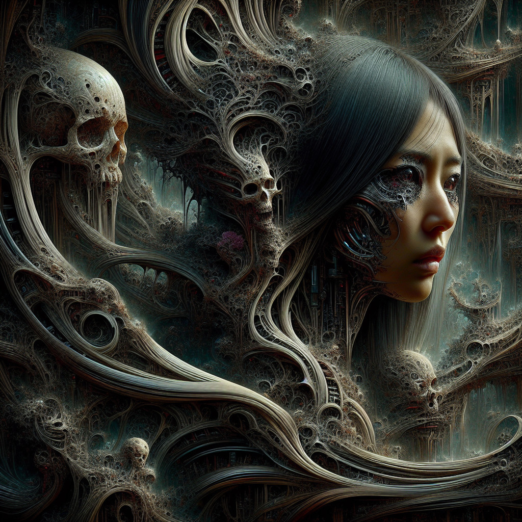 Surreal Composition of Organic and Gothic Elements