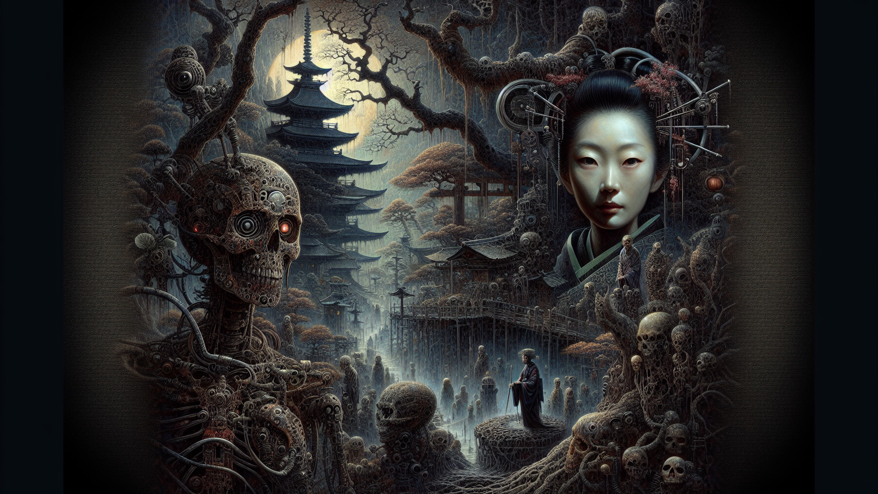 Surreal Landscape of Japanese Architecture and Fantasy