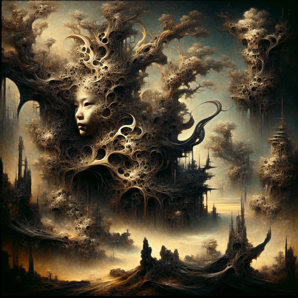 Surreal Landscape of Organic Forms and Ethereal Structures