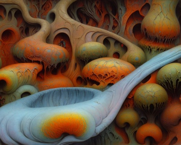 Abstract Organic Landscape with Bulbous Shapes
