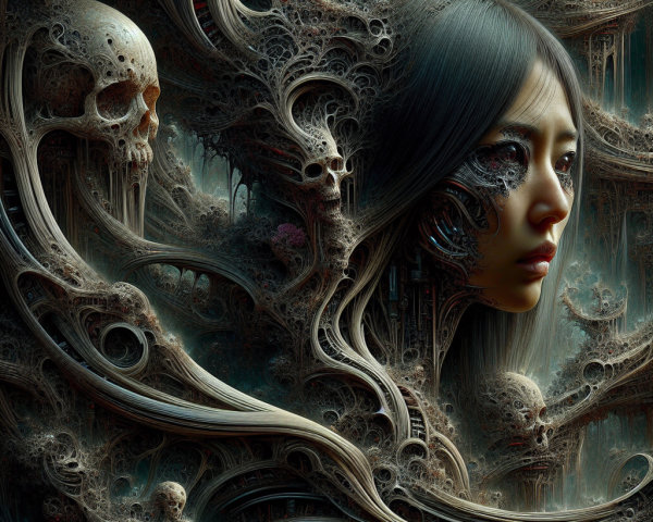 Surreal Composition of Organic and Gothic Elements