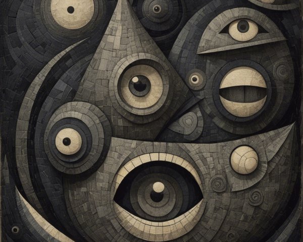Geometric Abstract Composition with Circular Shapes
