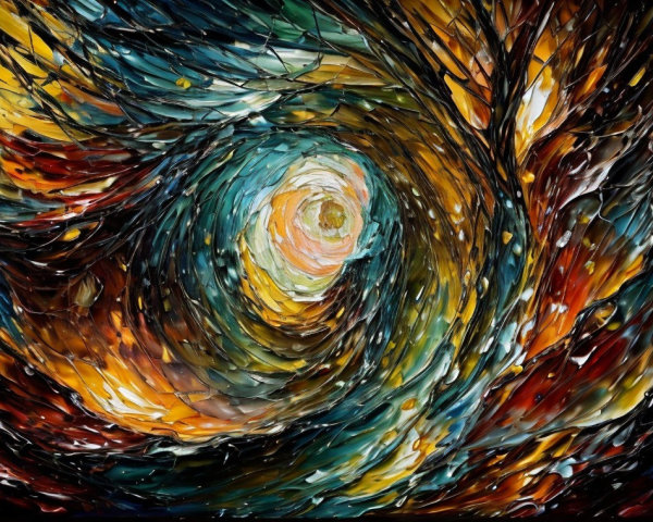 Vibrant Swirl of Colors with Dynamic Texture and Energy