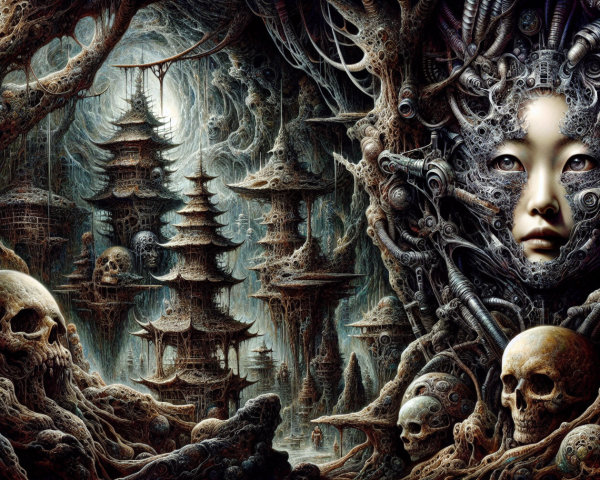 Surreal Landscape of Organic and Mechanical Elements