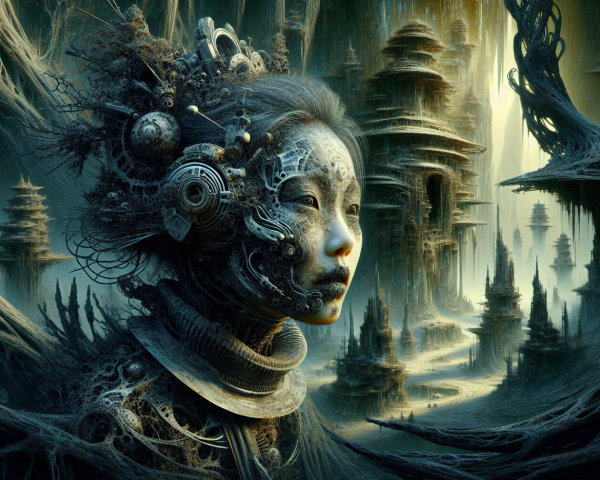 Surreal Landscape of Organic and Mechanical Elements