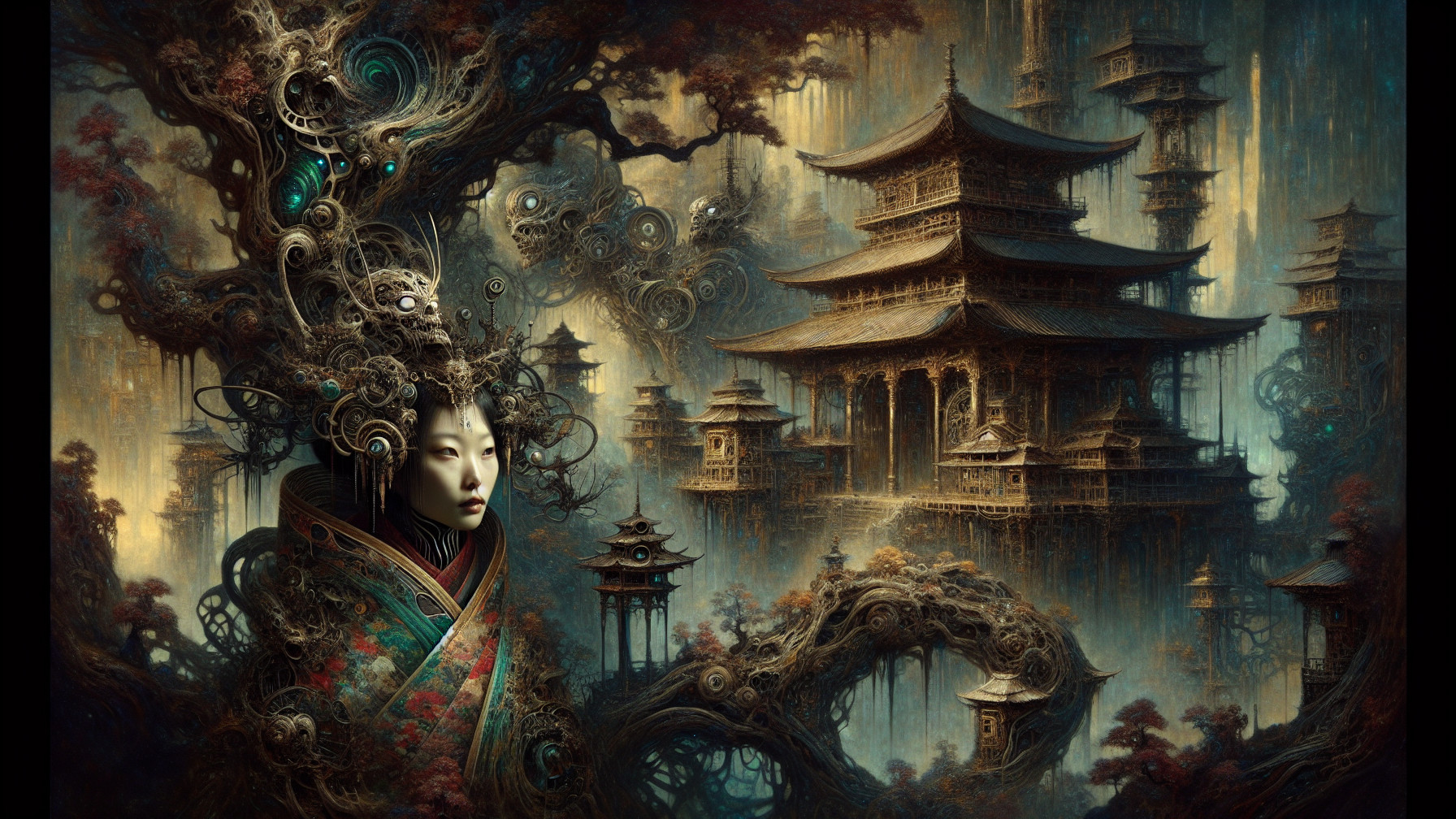 Fantastical Scene of Nature and Architecture Fusion
