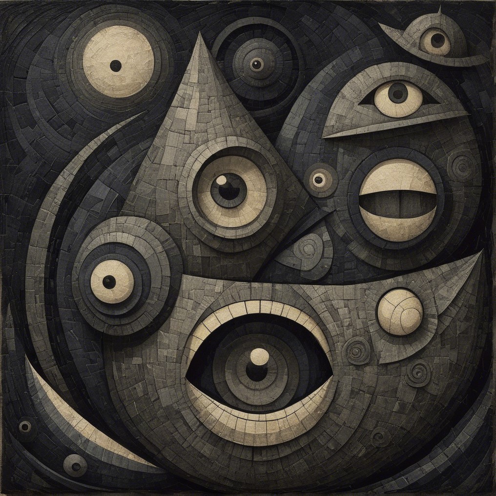 Geometric Abstract Composition with Circular Shapes