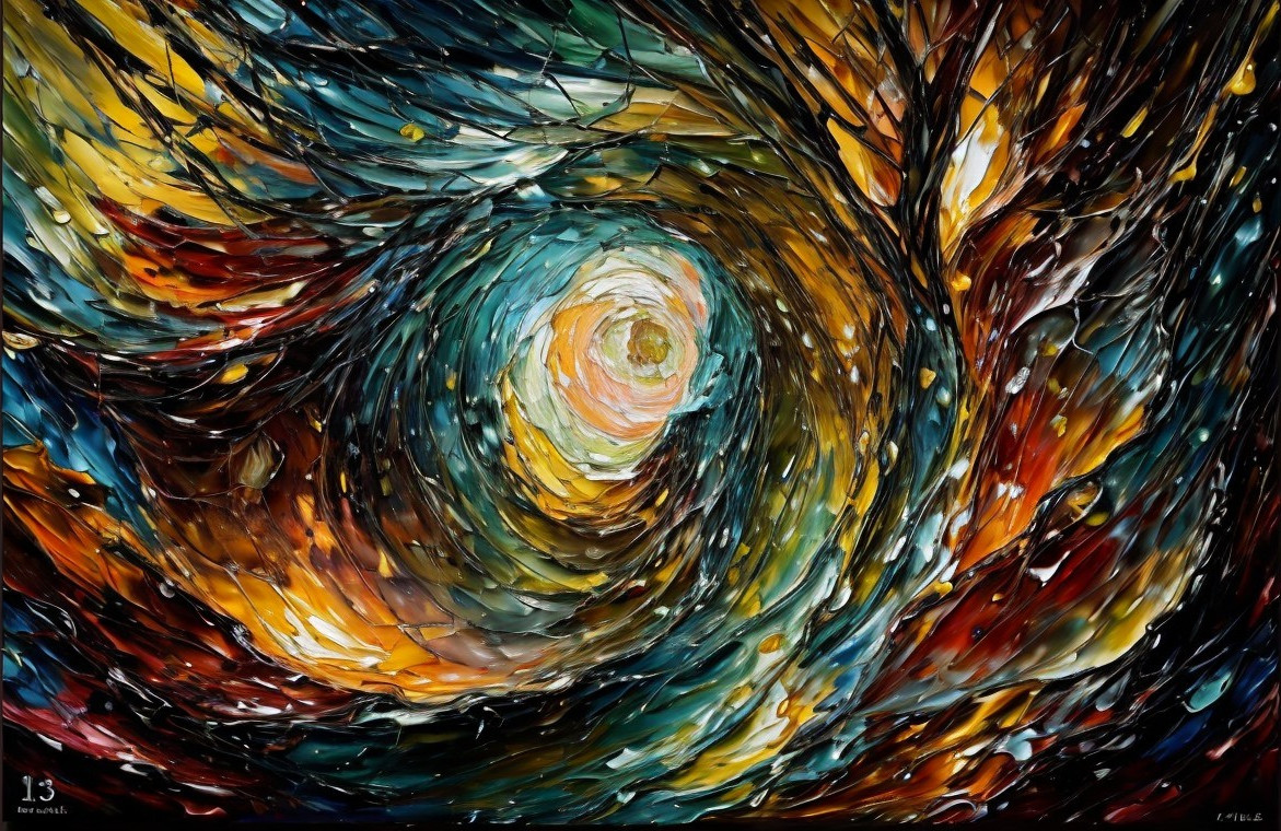 Vibrant Swirl of Colors with Dynamic Texture and Energy