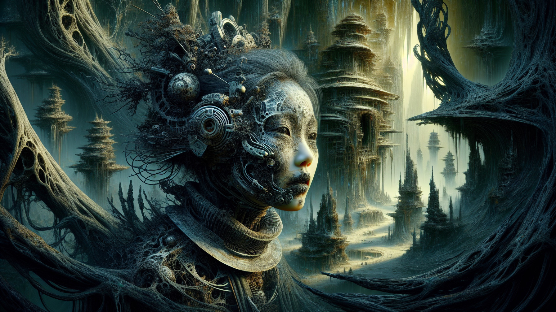 Surreal Landscape of Organic and Mechanical Elements