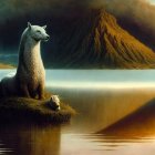 Serene Landscape with Abstract Rock Formations and Water