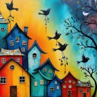 Vibrant Abstract Painting with Bold Colors and Texture