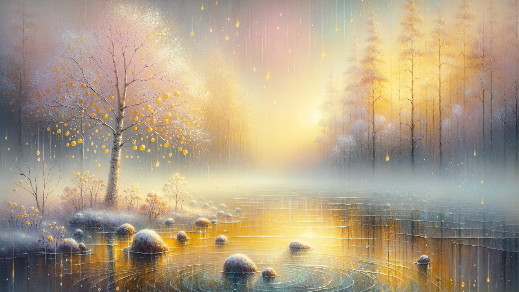 Tranquil River Landscape at Sunrise with Autumn Foliage