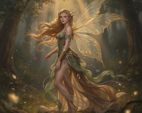Detailed Pixie Fairy in a Mystical Forest Setting