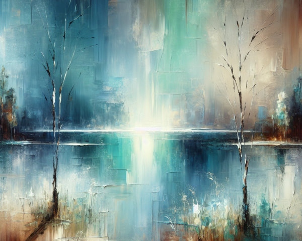 Serene Landscape with Trees and Tranquil Water