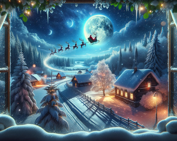 Cozy Winter Scene with Snow and Festive Decorations