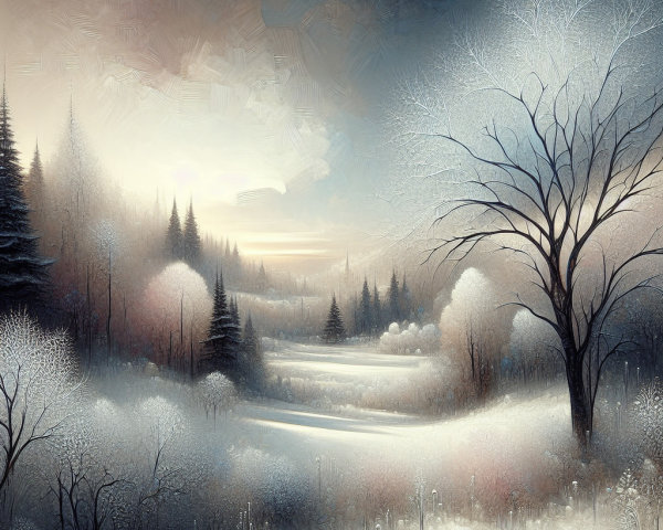 Digital Painting of a Winter Wonderland Scene