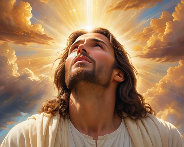 Serene Figure in Radiant Light and Ethereal Atmosphere