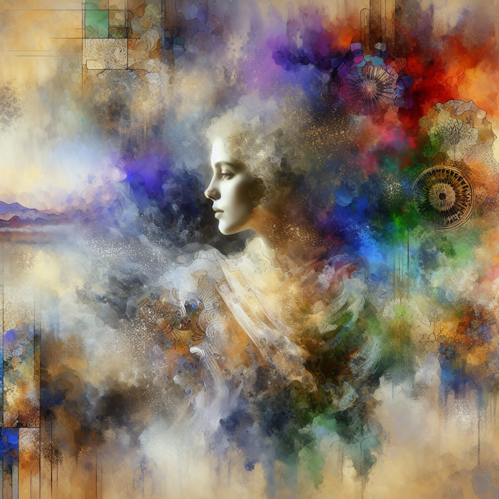 Abstract Portrait of a Woman in Vibrant Colors