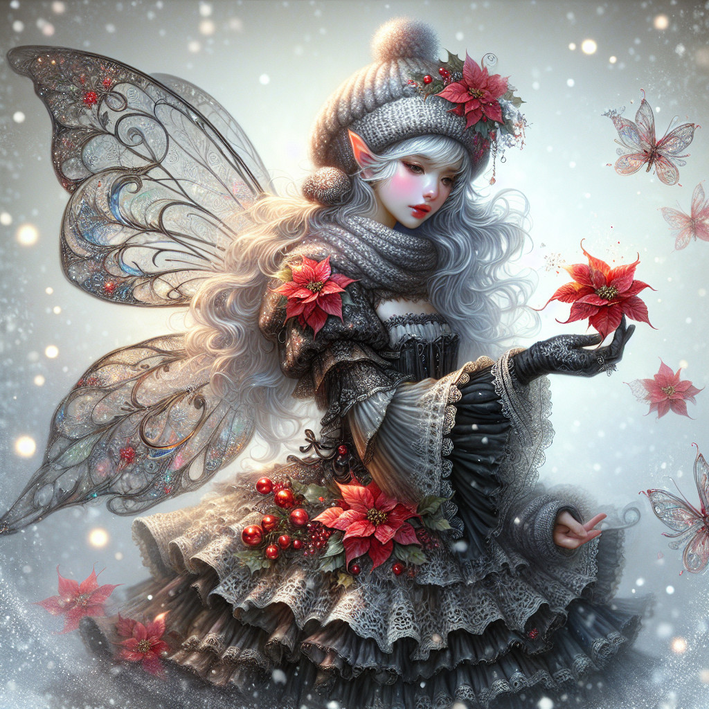 Whimsical Winter Fairy with Shimmering Wings
