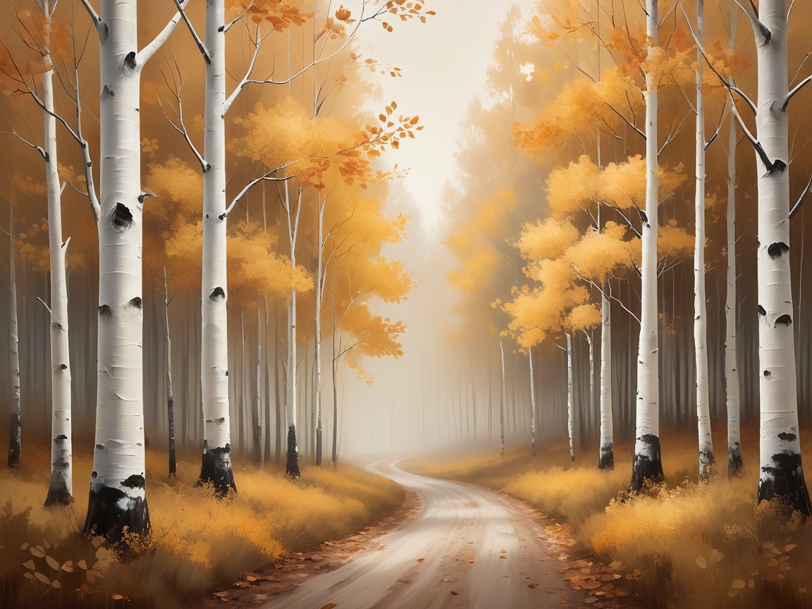 Serene Autumn Scene with Colorful Trees and Path