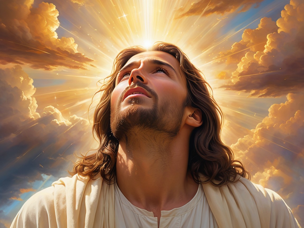 Serene Figure in Radiant Light and Ethereal Atmosphere