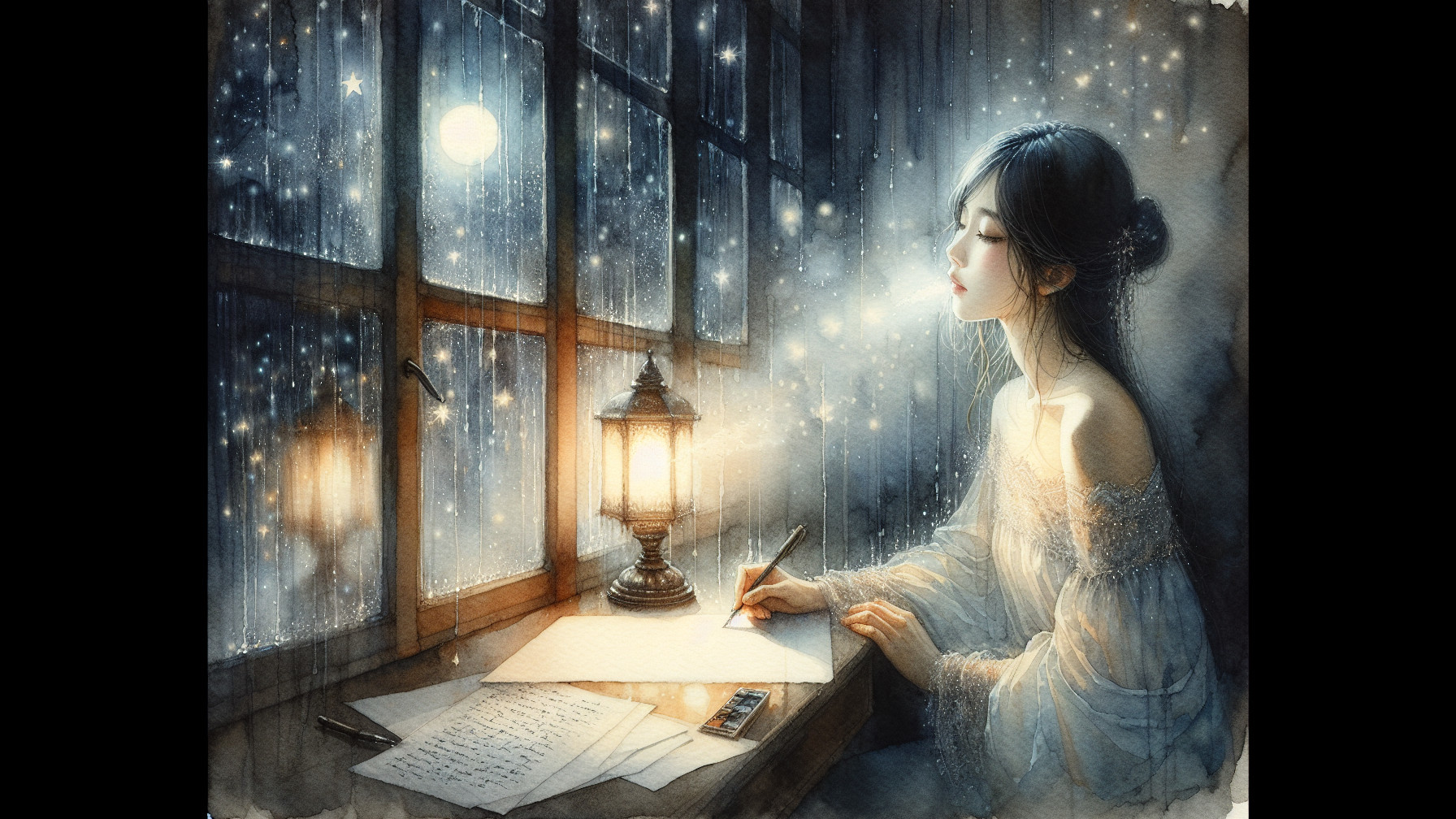 Young Woman in Thoughtful Reflection by Window