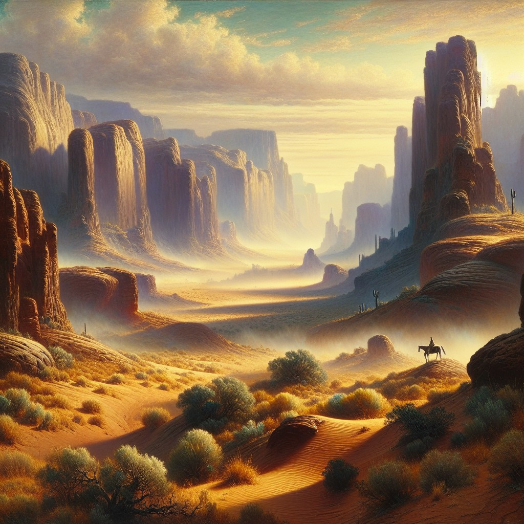Towering Red Rock Formations at Sunset Landscape