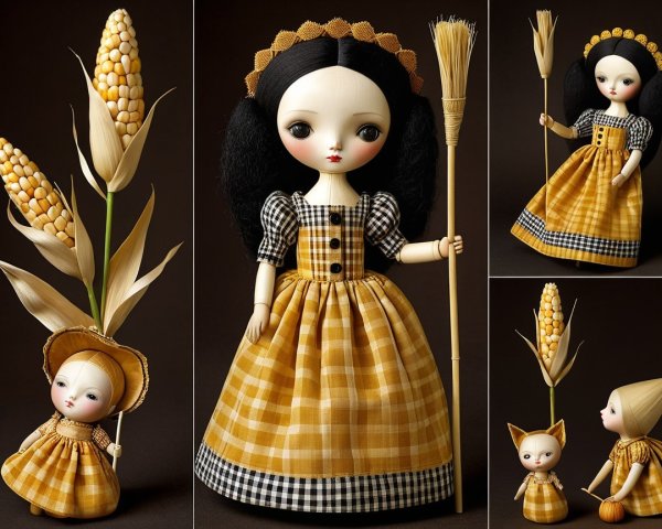 Handcrafted Vintage Dolls with Unique Accessories