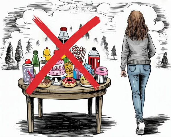 Full body illustration of a woman in casual attire