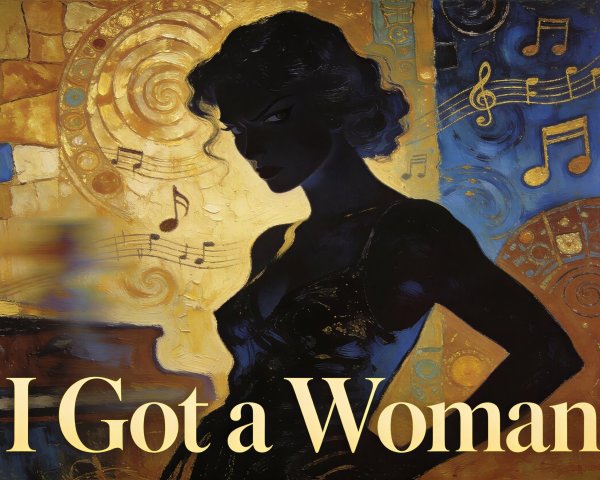 Jazz Club Painting Featuring Woman Silhouette and Notes