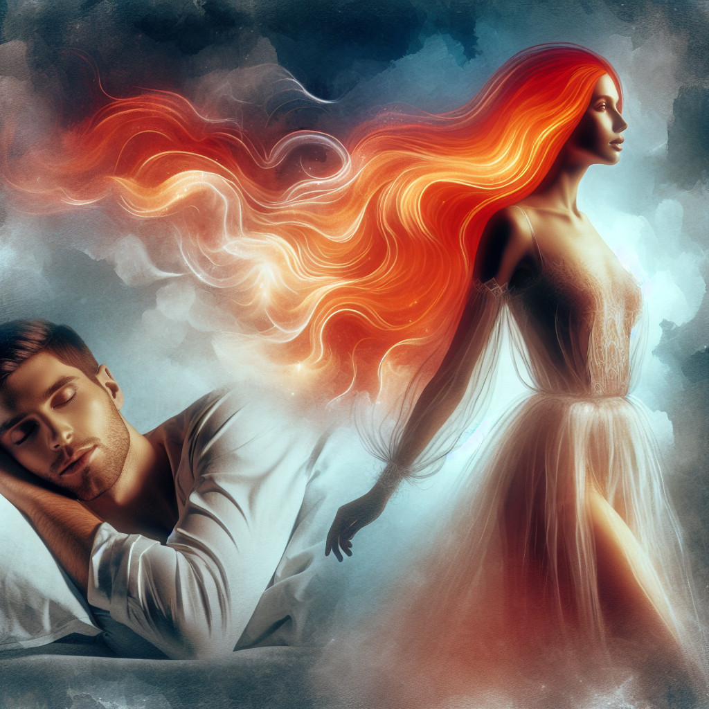 Ethereal Scene of Woman in Translucent Gown