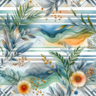 Calico Cat Relaxing in Serene Outdoor Scene