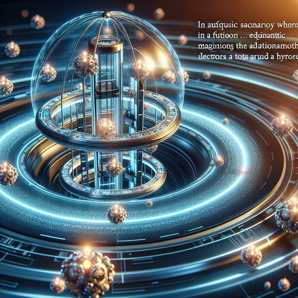 Futuristic Abstract Scene with Spherical Structure and Orbs