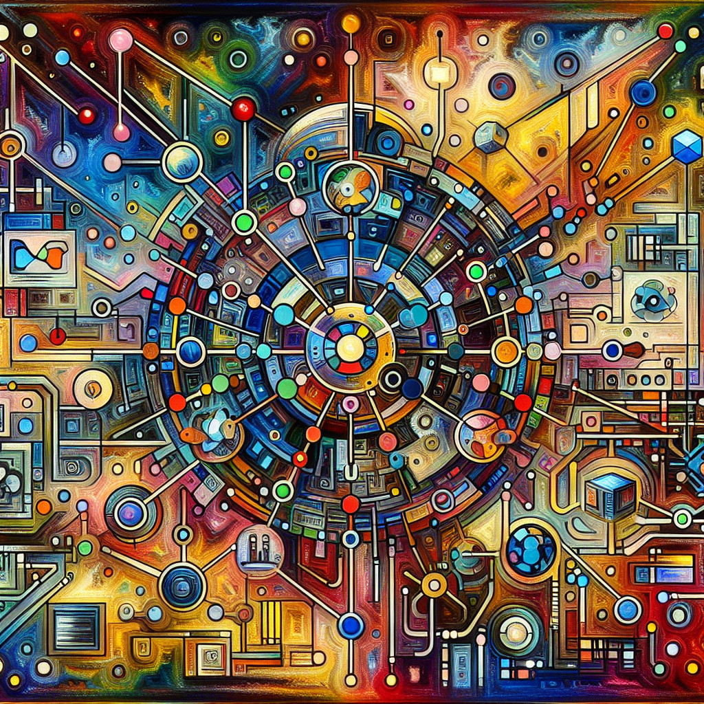 Vibrant Abstract Composition with Geometric Shapes