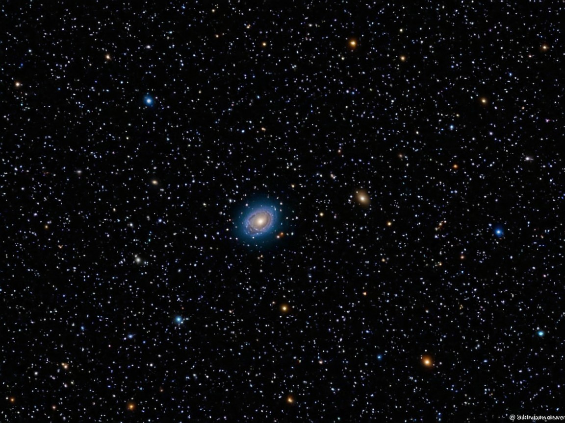Distant Galaxy with Stars and Celestial Bodies