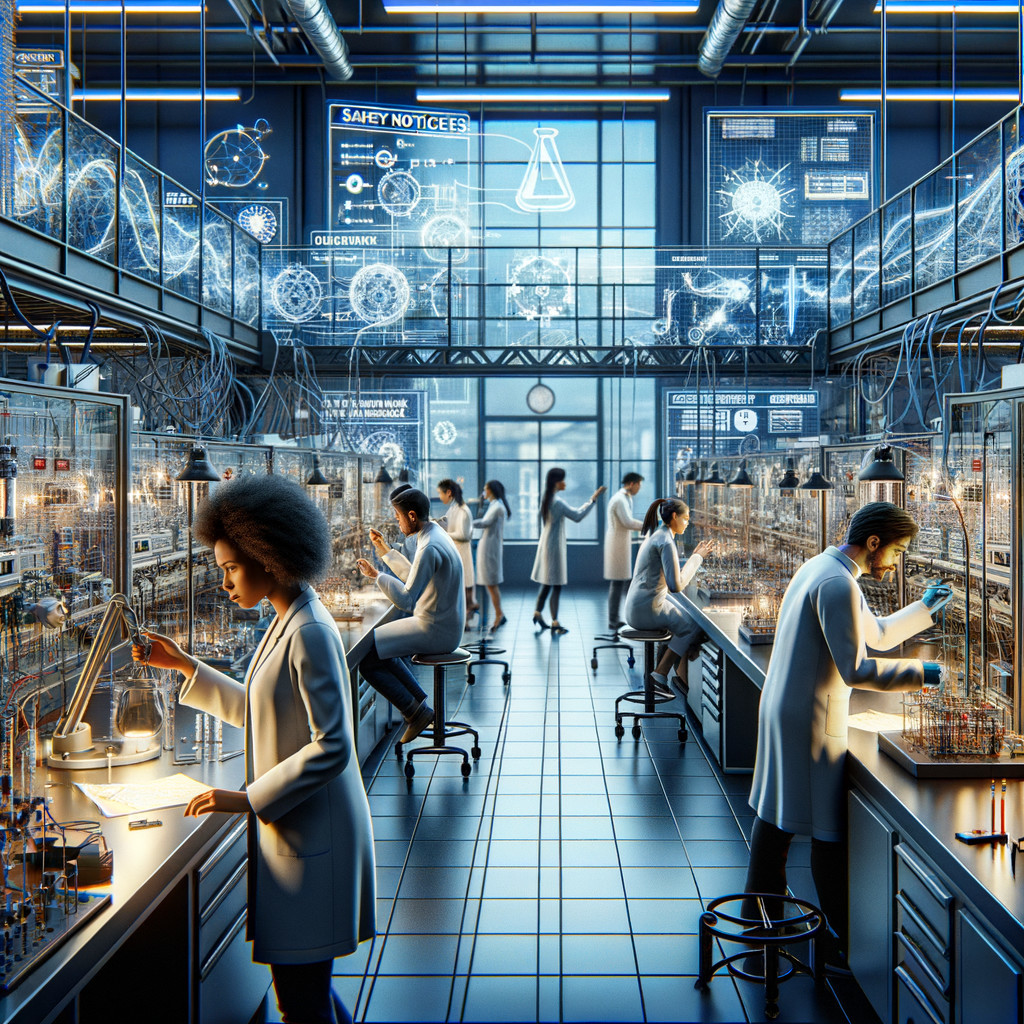 Modern Laboratory with Scientists and Advanced Equipment