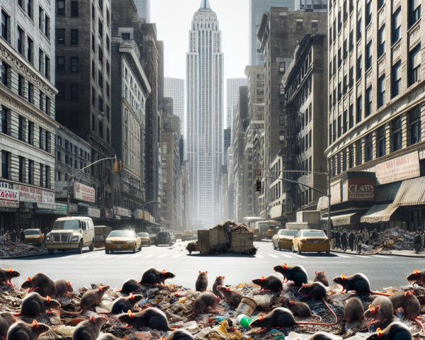 Urban Decay with Rats and Empire State Building Backdrop