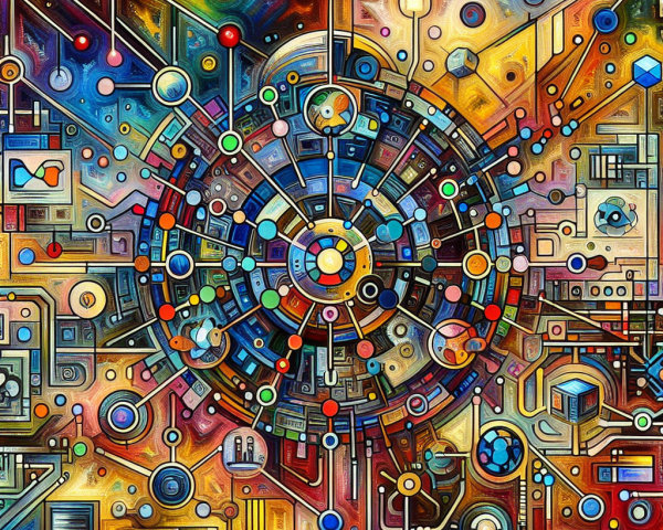 Vibrant Abstract Composition with Geometric Shapes