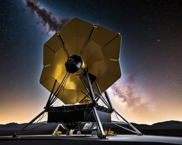 Futuristic Space Observatory Under Starry Sky