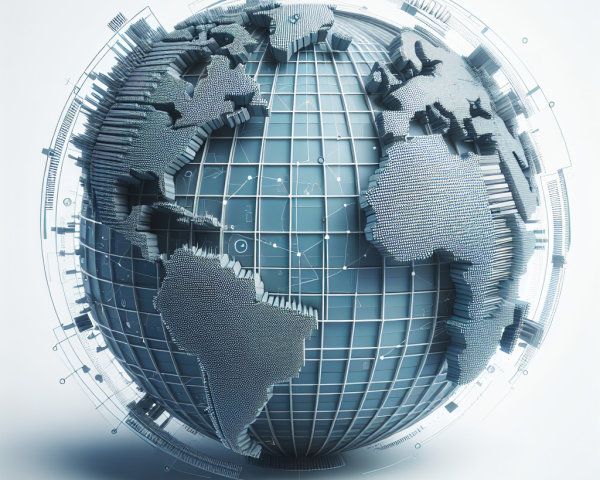 Digitally Rendered Globe with Textured Earth Design