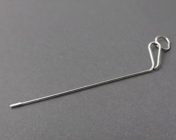 Slim Metallic Pin with Loop and Elongated Body