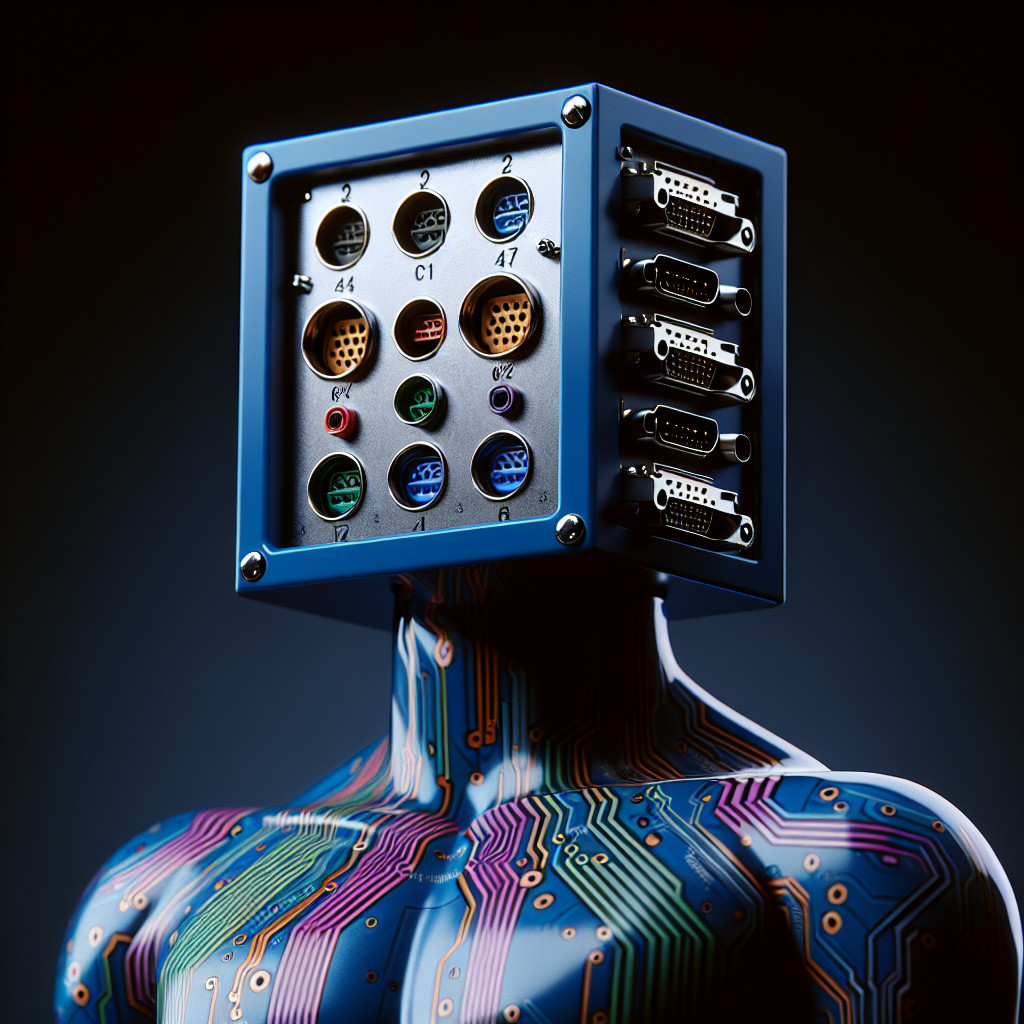 Futuristic Humanoid with Circuitry Design