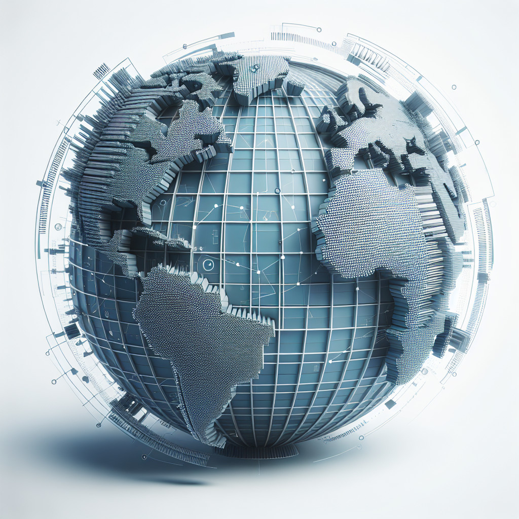 Digitally Rendered Globe with Textured Earth Design